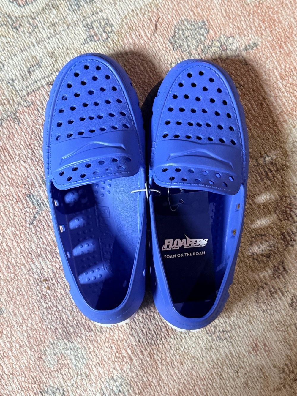 Kids Blue and White Slip-On Shoes